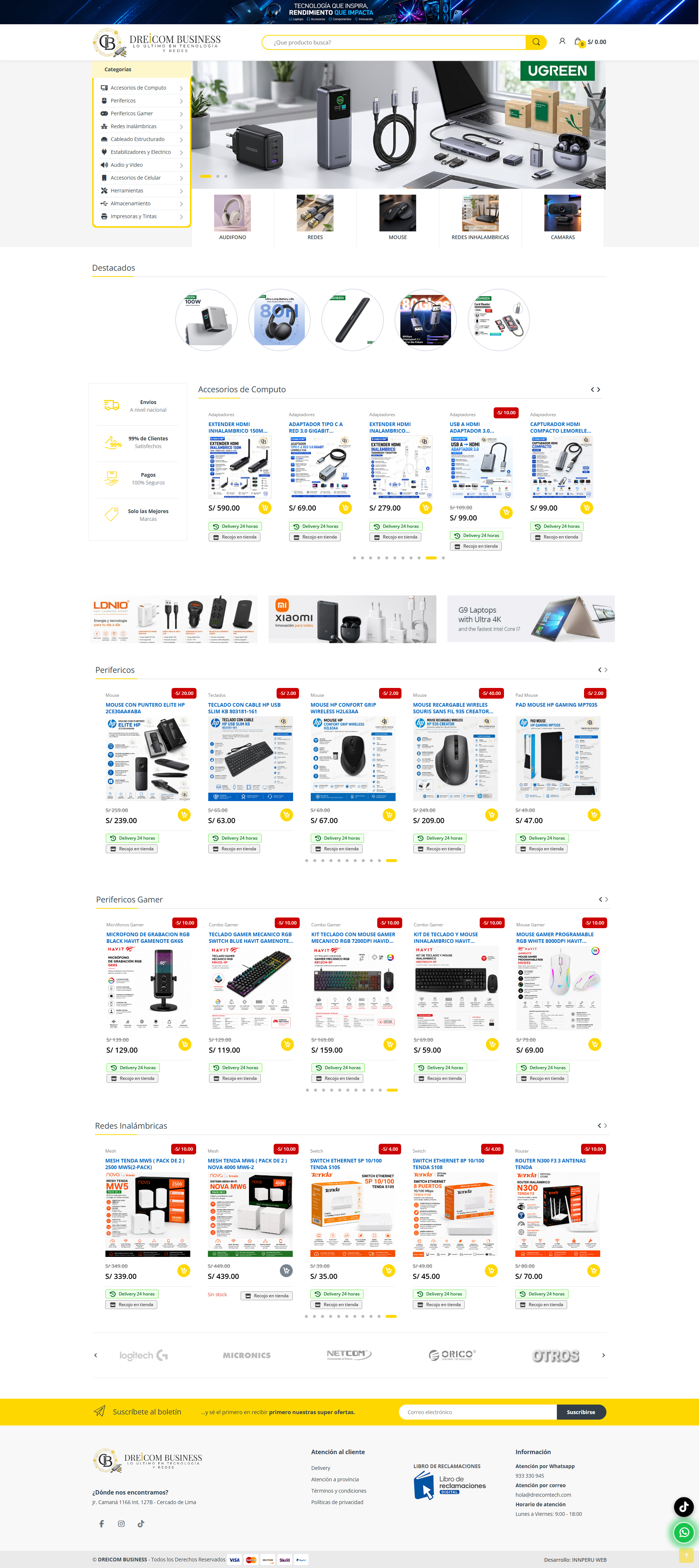 Diseño completo de la tienda virtual Dreicom Business