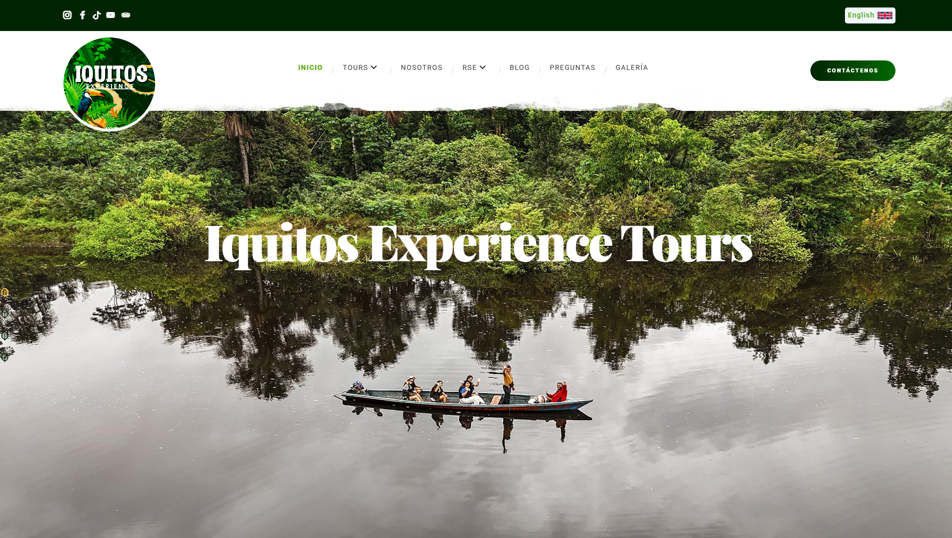 Página principal de Iquitos Experience Tours