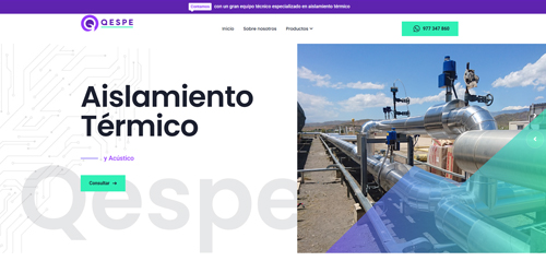 Empresa: Qespe

Rubro: Ingeniería en aislamiento térmico y acústico

Proyecto: Desarrollo informativo + Hosting y Dominio

Lugar: Puente Piedra - Perú