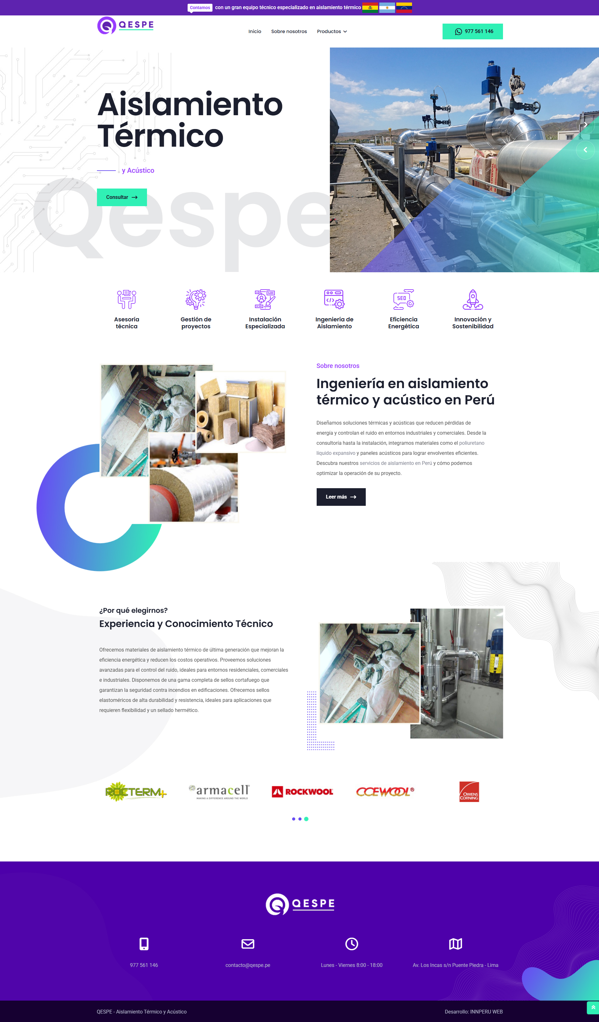 Diseño completo de la página web de QESPE