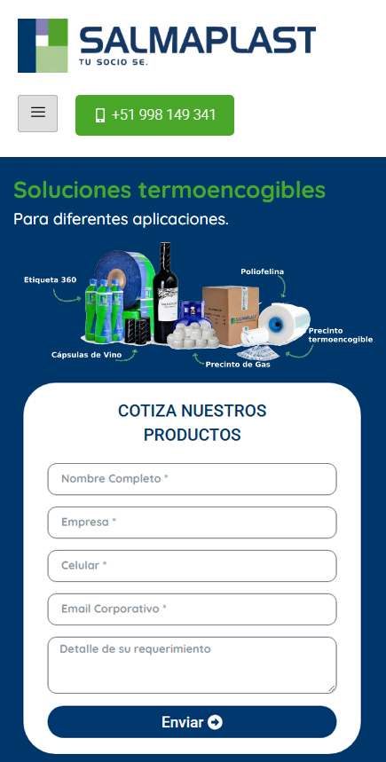 Cotización móvil de Salmaplast Perú