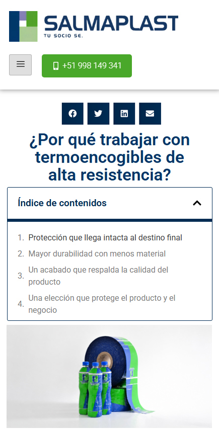 Blog móvil de Salmaplast Perú